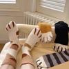 Cat Paw Floor Socks Cute Warm Winter Fuzzy Socks Thickened Stretchy Fluffy Slipper Socks for Home Bedroom Indoor Wear Sleeping