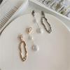 Geometric Pearl Earrings Asymmetrical Earrings Personality Irregular  Baroque Style Earrings