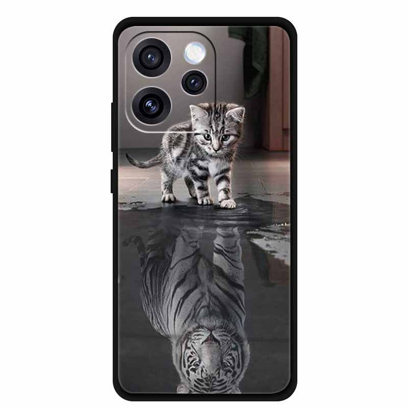 Чехол для телефона Oppo Reno15 Мягкий силиконовый чехол из ТПУ для OPPO PLW110 6,32" Черный чехол для Oppo Reno 15 5G Модный крутой корпус