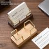 Multifunctional Wooden Business Card Holder Metal Wood Combined Multiple Styles Name Card Stand Desktop Card Holder Reception