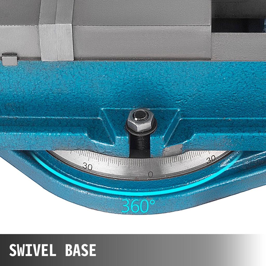 Precision Milling Machine Vise 4 Inch Accu Lock Swivel Base Clamping Vise 360 Degrees Scale Bench Vice Clamp 100mm Width for Milling Drilling Machine