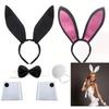Черные ушки кролика ободок для пасхального кролика косплей костюм на Хэллоуин реквизит кролика Playboy набор ободков для вечеринок