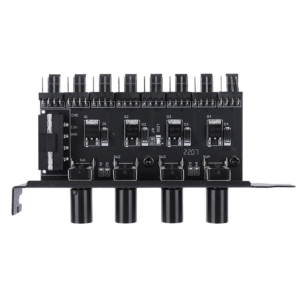 Хаб для вентиляторов корпуса ПК Адаптер SATA/4-pin 8-канальный ШИМ-хаб Контроллер скорости вентиляторов охлаждения 4 ручки Хаб для вентиляторов охлаждения корпуса ПК