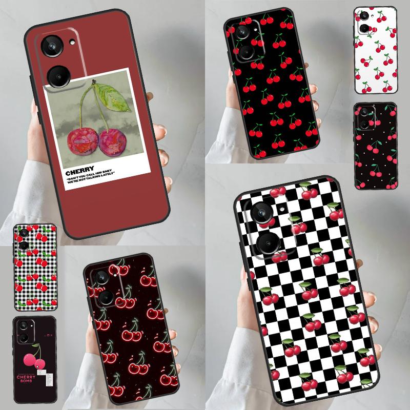 Cherry Pattern Case For Realme 12 11 10 9 Pro Plus GT5 GT Neo5 C21Y C25s C30 C31 C33 C35 C51 C53 C55 C67