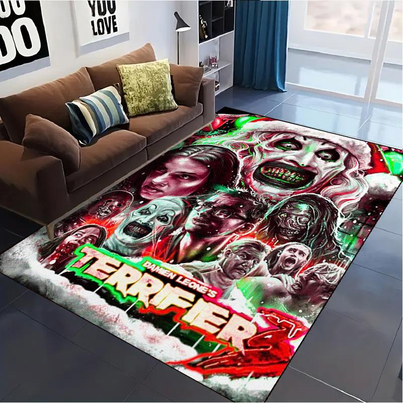Terrifier Horror Carpet Rug for Living Room Bedroom Home Sofa Decoration,Kids play Non-slip Floor Mat