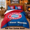 Bayern Munich Pattern Bedding 3Pcs Set Custom Name, Bed Sheet And Pillowcases For Home Bedroom