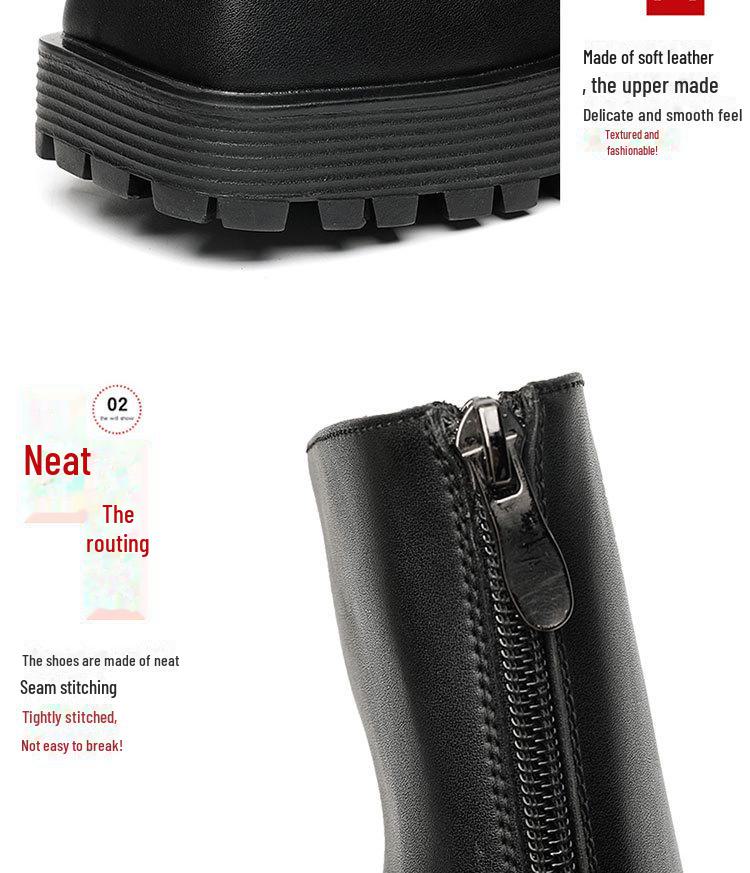 Осень 2023 г. Мужские высокие ботинки Martin с квадратным носком, толстой подошвой и молнией сзади 8118-R