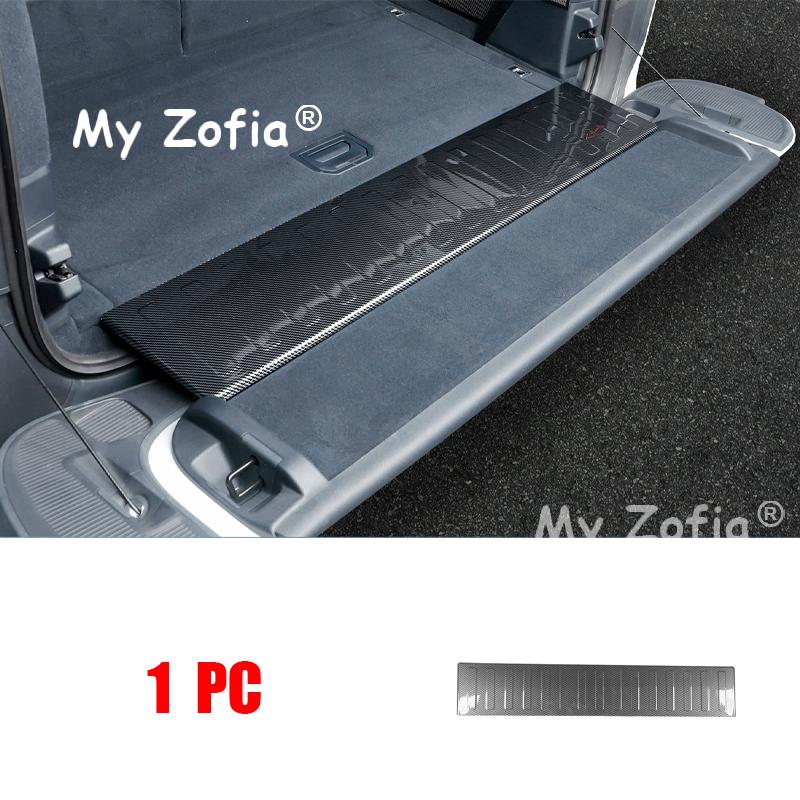 For ZEEKR 9X 2025 2026 Car Trunk ABS Carbon fiber Threshold Strip Tailgate Anti Kick Sill Trunk Plate Cover Accessories