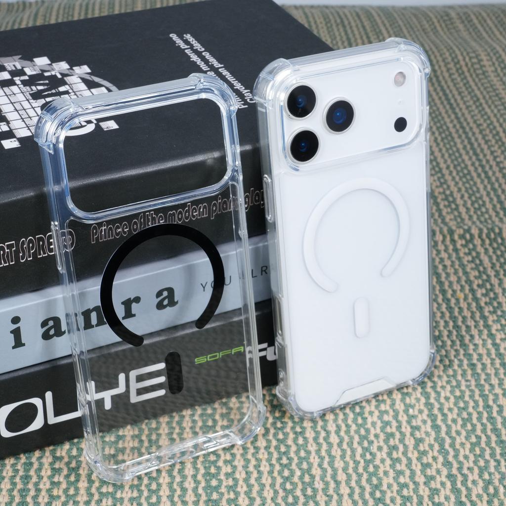 Чехол для iPhone 17 ProMax с магнитной зарядкой Magsafe для iPhone 17 16 15 14 13 12 11 Pro Max Plus, противоударный, прозрачный, жесткий, из поликарбоната