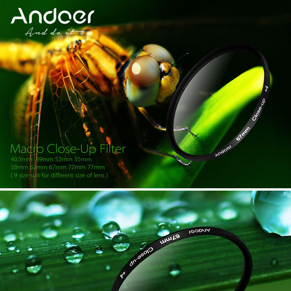Andoer 62mm UV+CPL+Close-Up+4 +Star 8-Point Filter Circular Filter Kit Circular Polarizer Filter