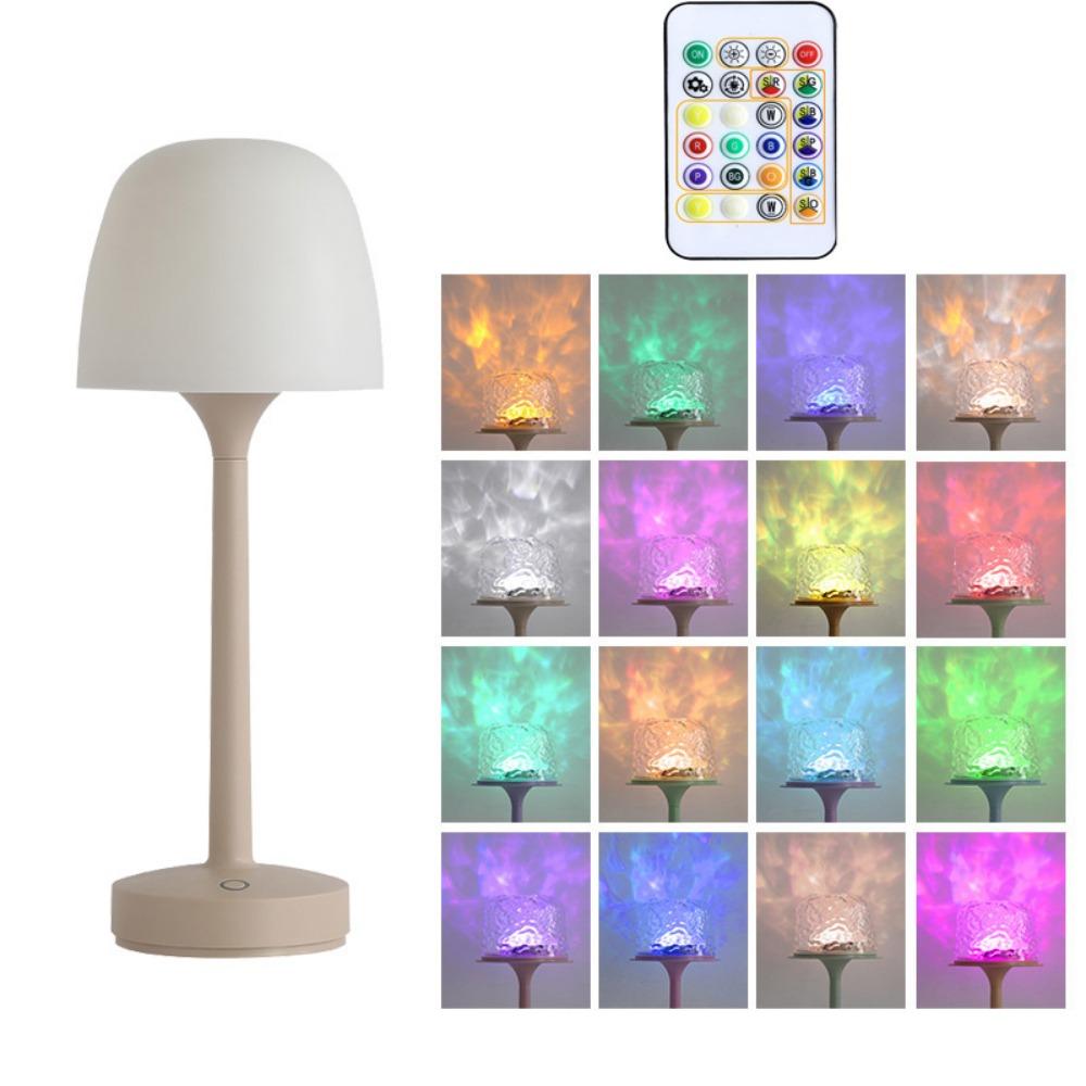 High Footed LED Atmosphere Desk Lamp Water Ripple Romantic Projection Night Light Touch/Remote Control RGB Color Changing