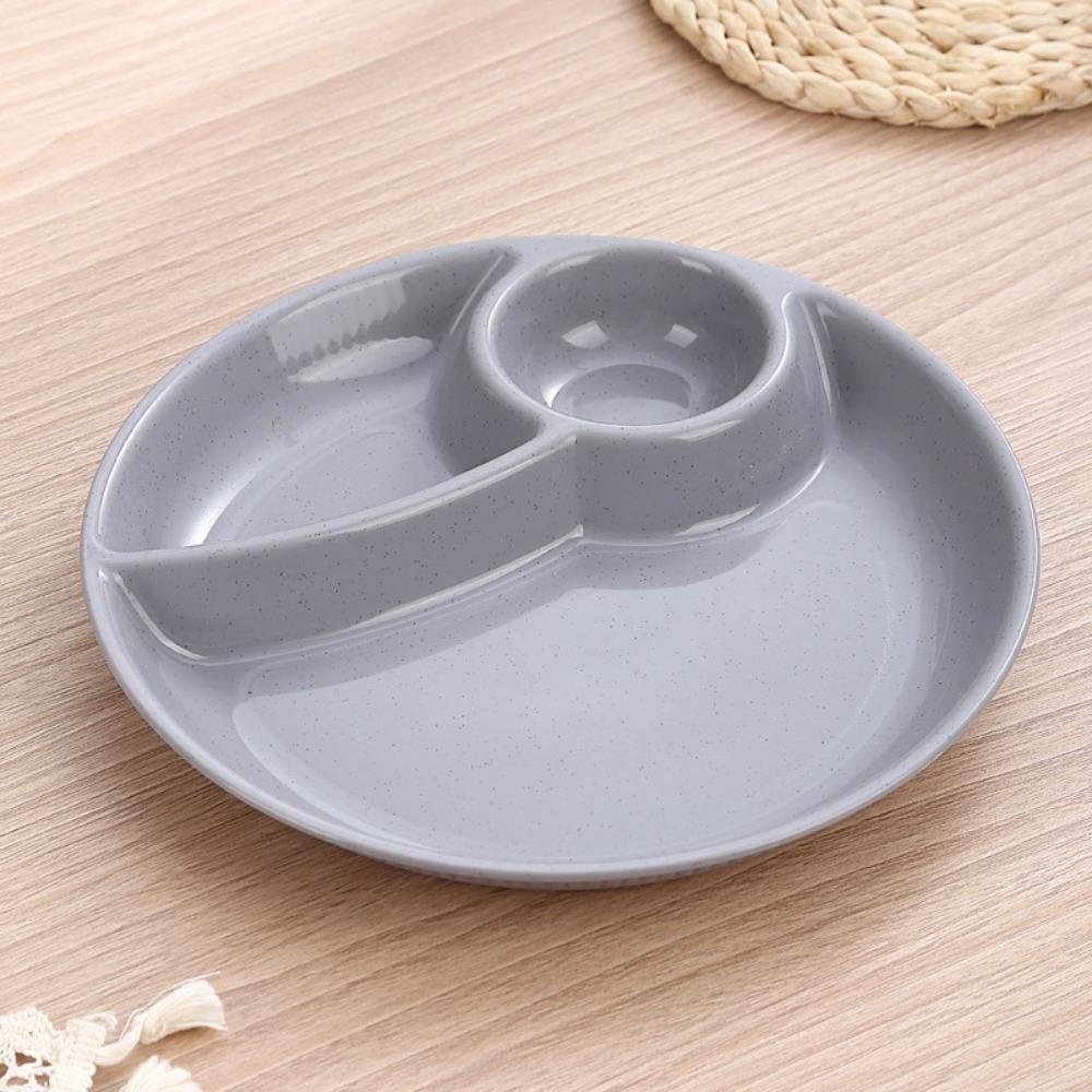 2 шт. Пластиковая тарелка для еды, пригодная для микроволновой печи, мерная тарелка для порций, портативная разделенная обеденная тарелка, контроль диеты