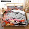 3D Anime Fairy Tail Bedding Set Bed Three-piece Set Duvet Cover Single Double Bed Queen Size Duvet Cover Set Adult Kid's Bedroom