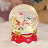 Rotating Crystal Sphere With Warm White LED Lights Resin Construction Snow Globes Battery Powered Home Decoration