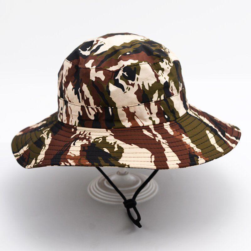 UPF 50+ Панама Мужчины Женщины Боб Буни Шляпа Летняя УФ-защита Камуфляжная Кепка Военная Армия Туризм Тактическая Открытая Солнцезащитная Кепка