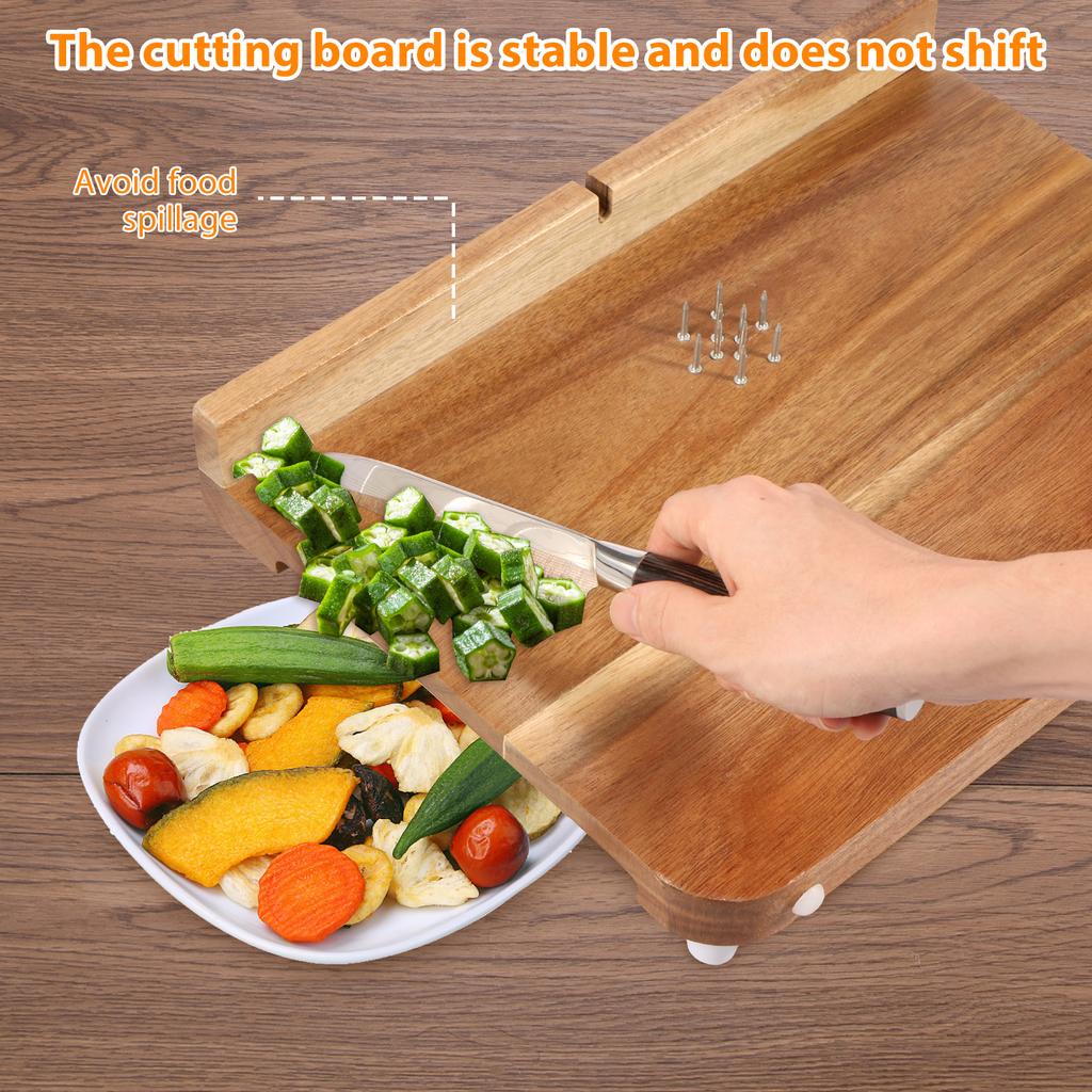 Wooden Cutting Boards Fruit Vegetables Chopping Panel With Spike Smooth Surface Handicapped Kitchen Board for Disabled Person