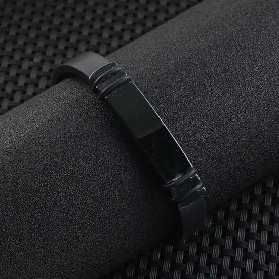 Мужской силиконовый плетеный кожаный браслет с пряжкой и застежкой, ювелирные изделия