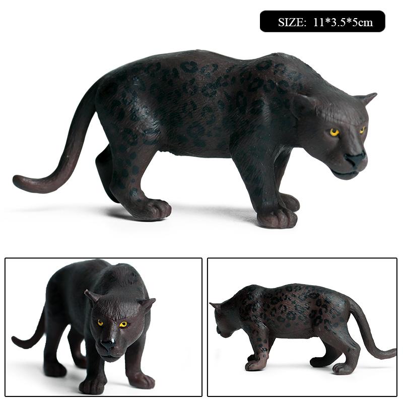 Oenux African Wild Animals Simulation Savage Cheetah Snow Leopard Jaguar Action Figure Figurines PVC Model Educational Kid Toys