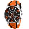 Silicone Fashionable Casual Sports Big Face Arm Watch Waterproof Chronograph Brand Analog Gentleman Watch Date Fluorescent Luxury Present Orange Watch