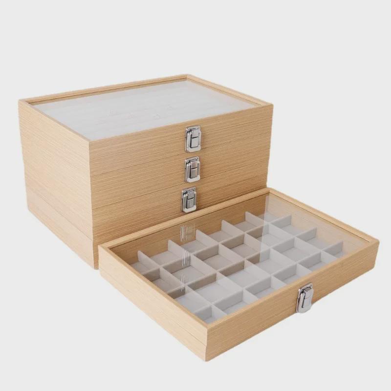 Шкатулка для украшений из розового дерева: Хранилище с чехлом для сережек, часов, браслетов и колец.