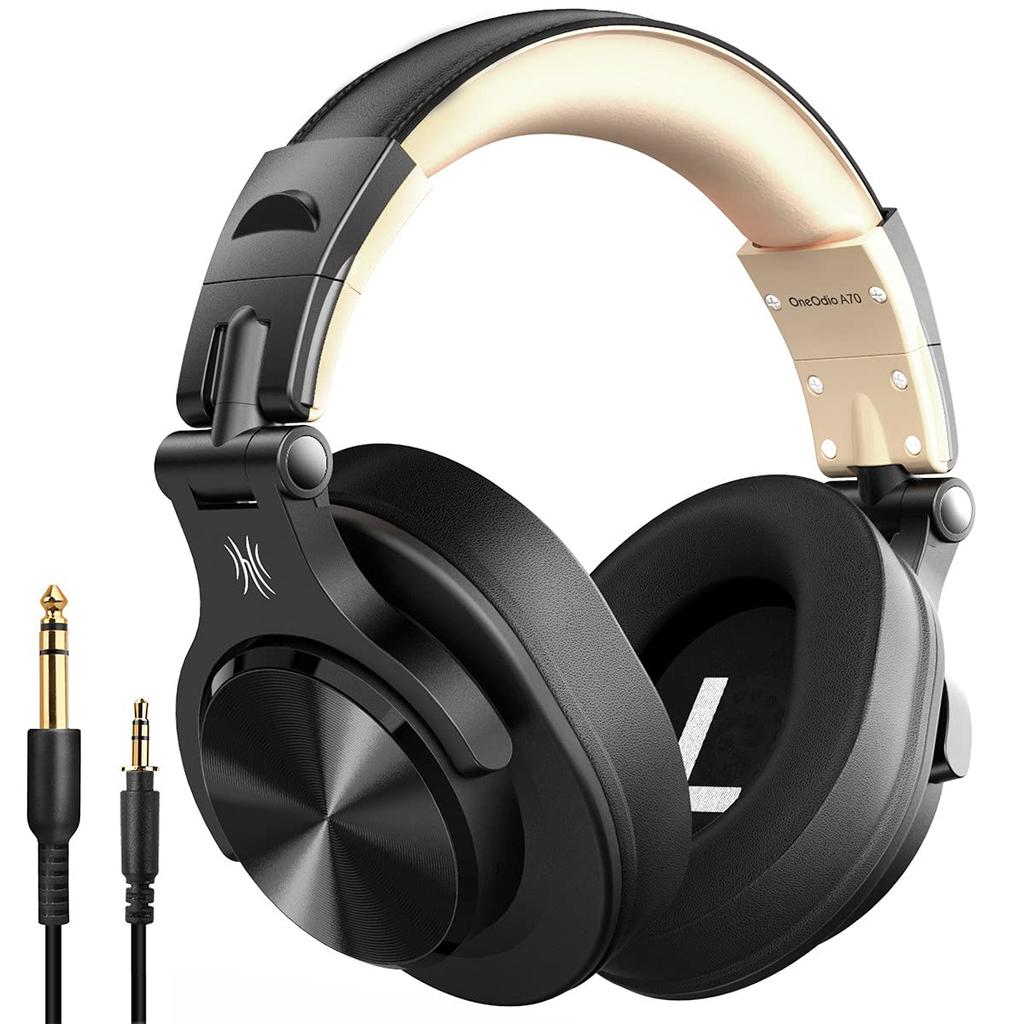 OneOdio A70 Bluetooth Wireless Up To 72 Hours of with Wired and DJ Detachable Studio Headphones, Over-ear Headphones, Playback, Microphone, Wireless,