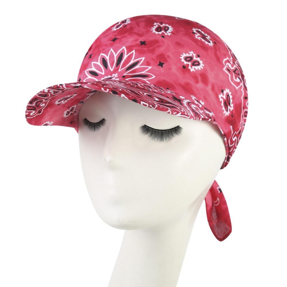Fashion Wide Brim Baseball Caps Head Scarf Lightweight Pre-Tied Sun Visor Turban Breathable Bandana Scarf Cap Women Outdoor