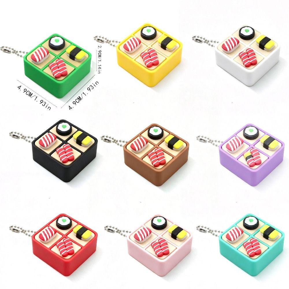 Mechanical Switch Sushi Box Fidget Clicker Keychain Food‑Shaped Stress Keychain Backpack Charm