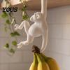 Легко установить Крючок для фруктов Обезьянка Крючок для бананов, 3D-печать Под шкаф Кухонный держатель Хранение Смешная форма Дизайн Держатель для бананов, ключей, сумок,
