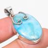 Natural Republic Larimar Gemstone 925 Solid Sterling Silver Pendant 1.75" L4D96