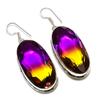 Bi-Color Tourmaline Gemstone 925 Sterling Silver Gift Jewelry Earring 2.17" B6t73