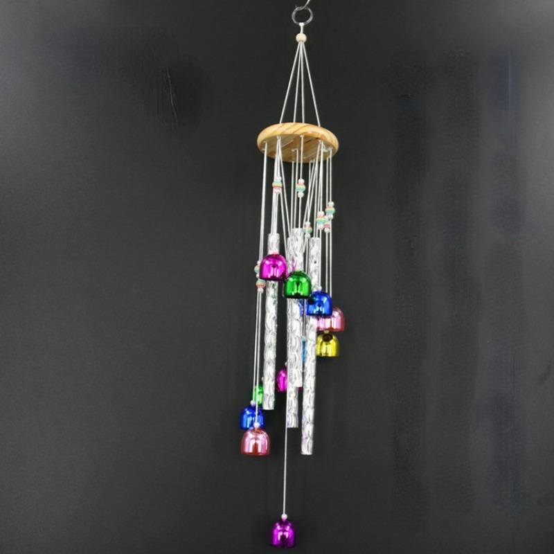 Outdoor Colorful Wind Chimes with 4 Aluminum Tubes Comes and 11 Bells for Garden Yard Home Decoration