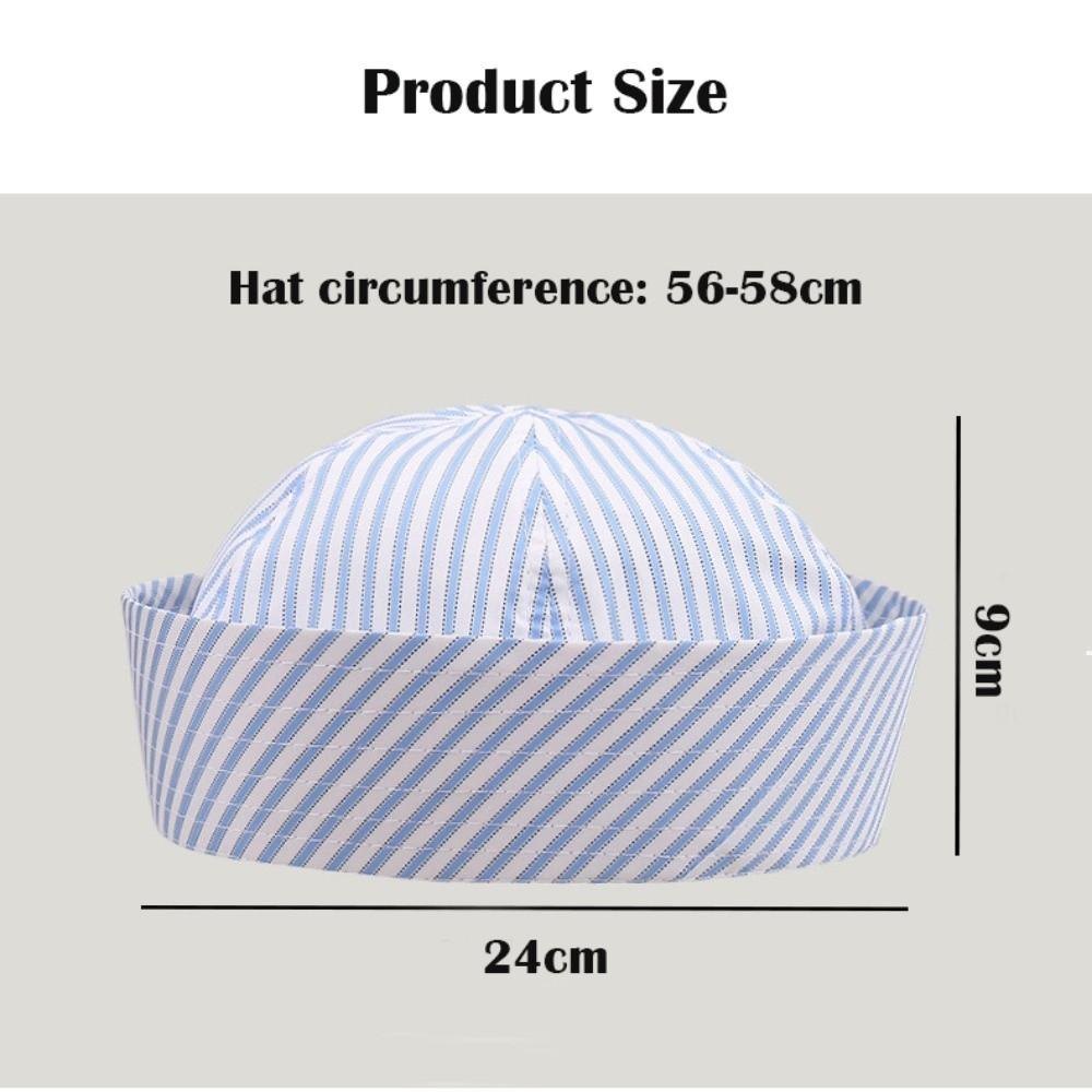 New Stripe Cosplay Sailor Hat Comfortable Lightweight Stage Performance Hat Thin Breathable Beret Unisex
