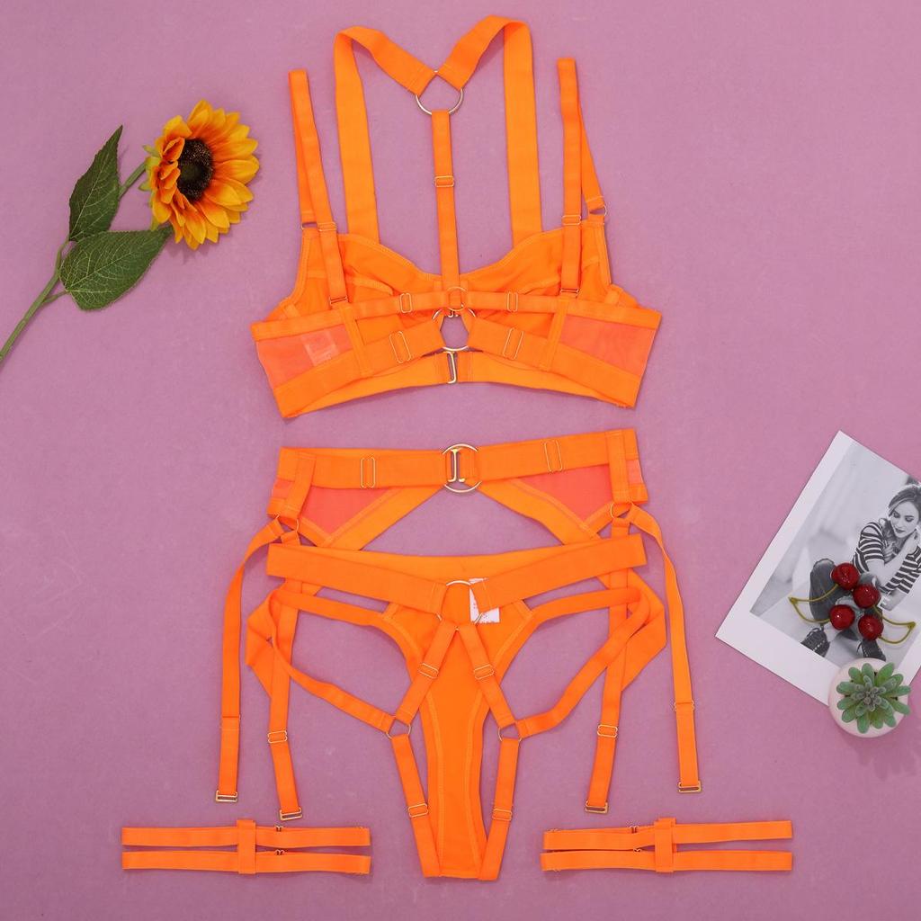 Руса Европейская и Американская Летняя Мода Ажурный Бандажный Крест Комплект Нижнего Белья для Формирования Тела CT0930