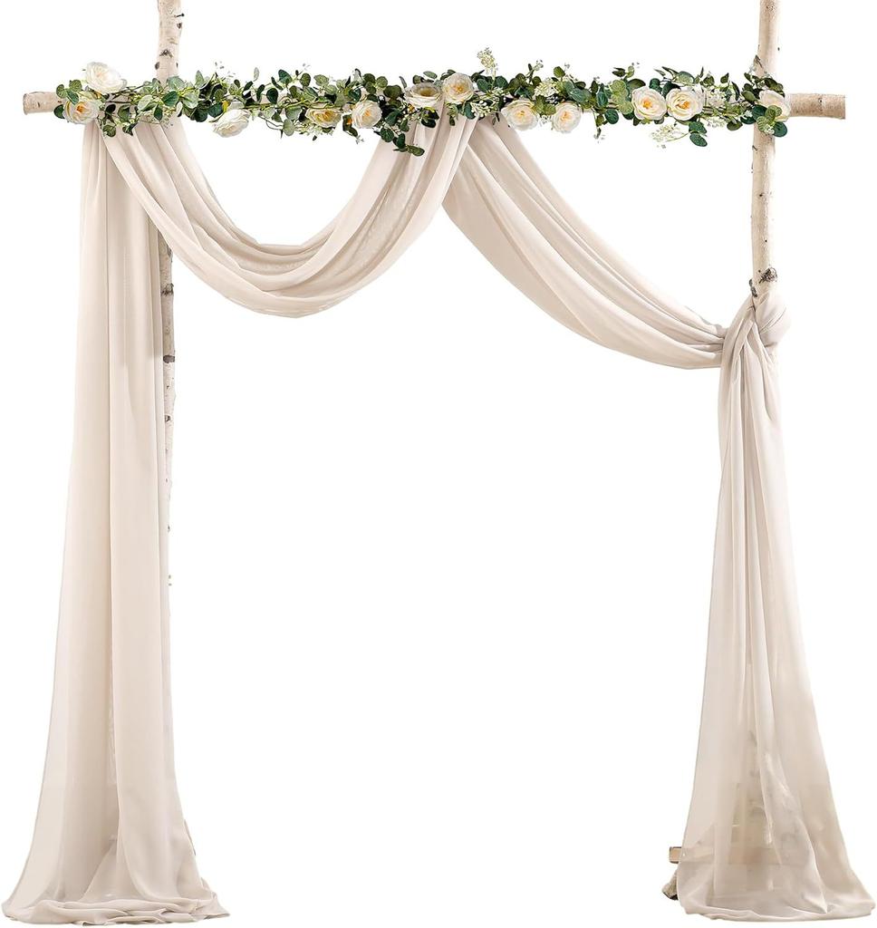 1PC Arch Wedding Veil Lawn Wedding Event Outdoor Decoration Drape Wedding Drapery Table Flag Arrangement