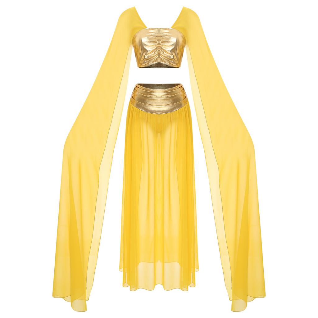 Женский египетский костюм из двух частей, костюм королевы принцессы на Хэллоуин, карнавальные костюмы, шифоновые наряды для танцевальных представлений