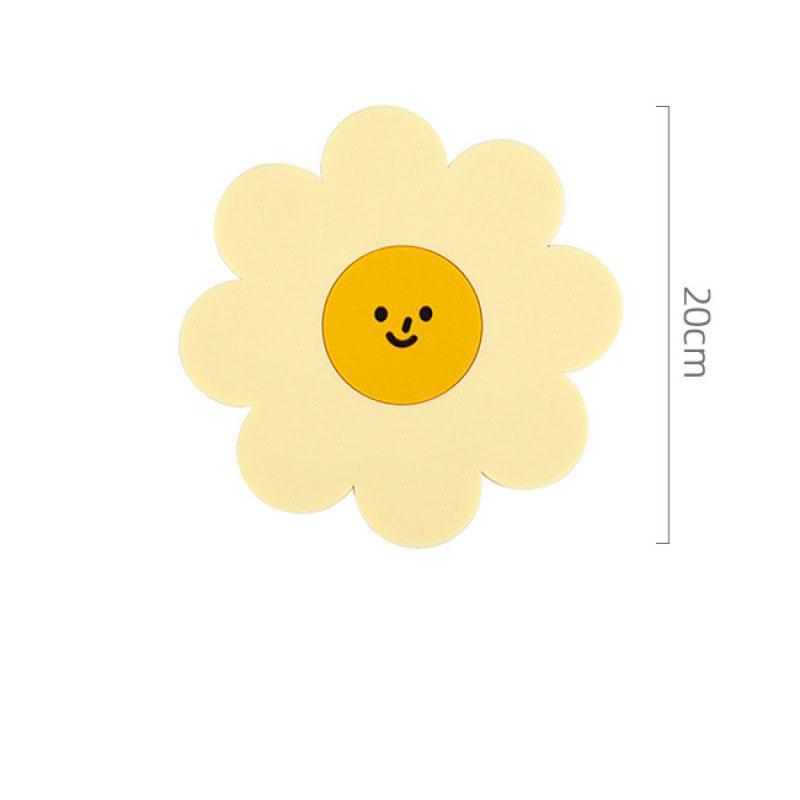 Sunflower Cute Placemat Coaster Anti-skidding and Heat-resistant Silicone Cup Pads Coffee Hot Pad Kitchen Home Tableware Set