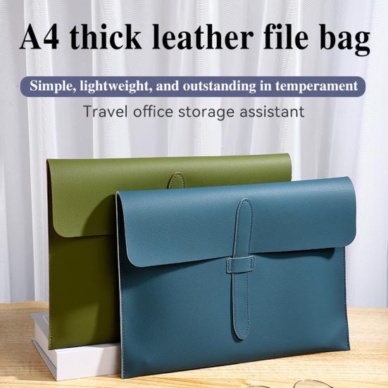Кожаная сумка для документов, большая вместимость, легкая, водонепроницаемая, органайзер для документов, портативный держатель для файлов для деловых людей и студентов, с надежным закрытием