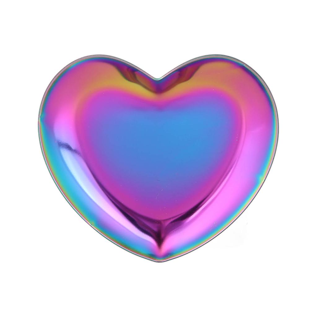 Nail Art Display Board Stainless Steel Heart Shape Cosmetic Makeup Manicure Tips Color Mixing