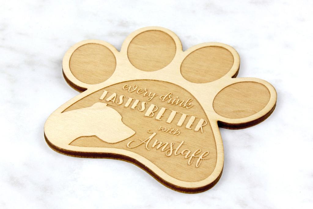 American Staffordshire Terrier, Amstaff – Mug coaster, engraved coaster with dog | Art-Dog