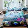 Dolphin Duvet Cover Set Cute Kawaii Wild Animals King Queen Full Size Polyester Bedding Set For Boys Girls Comforter Cover