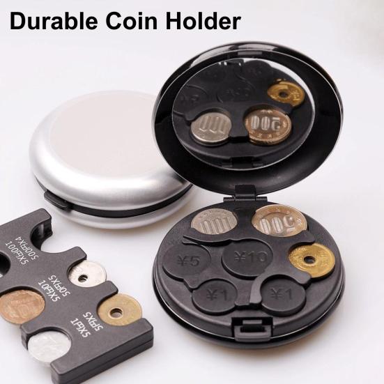 Compact Coin Holder Round Compartment Lightweight Durable Mini Japan Coin Dispenser Plastic Storage Box