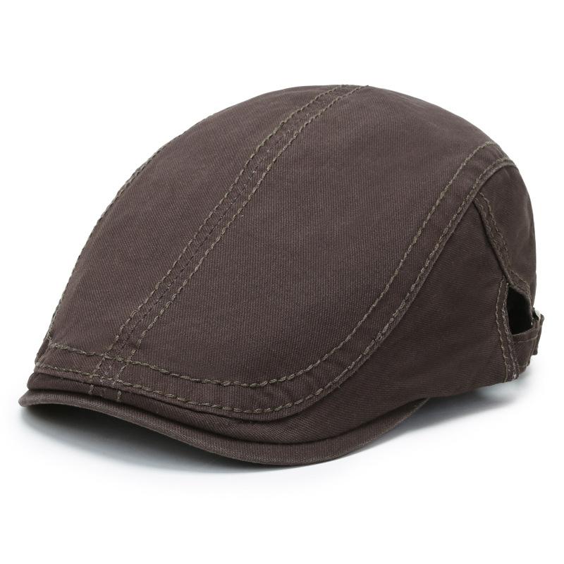 New Men's Beret Solid Color Casual Simple Cap Fashion Personality British Retro Hat Trendy Version