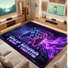 Game Controller Theme Crystal Velvet Floor Rug Personalized Custom Name Text Warm Carpet Home Decoration