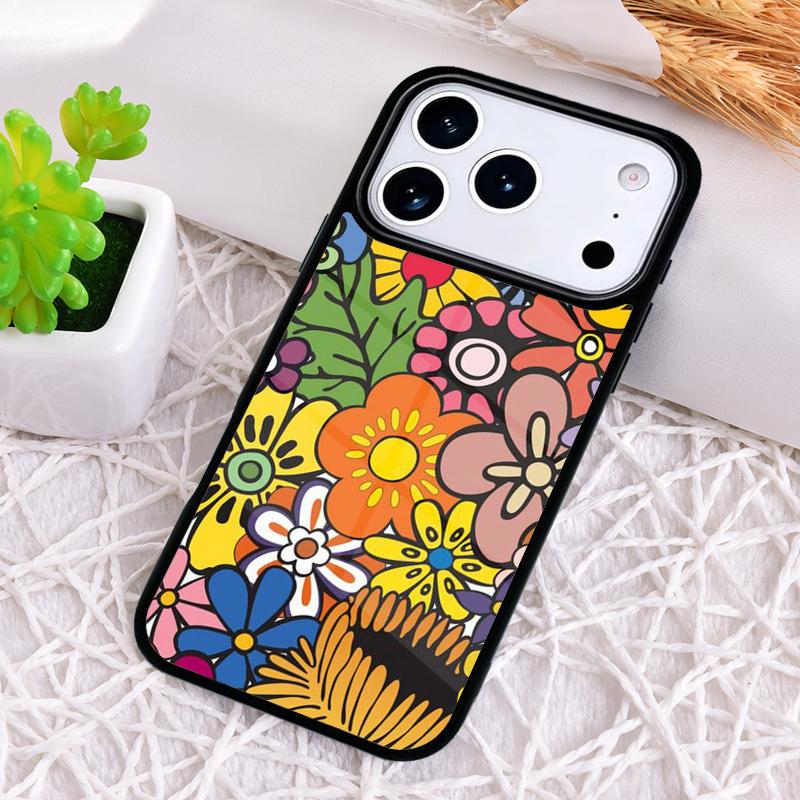 Крутой Цветочный Хиппи Бохо Цветочный Чехол для Телефона для iPhone 17 Air 16 15 11 12 14 13 Pro Max Ударопрочный Чехол