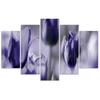 Feeby Five piece picture canvas print, Purple tulips in a meadow