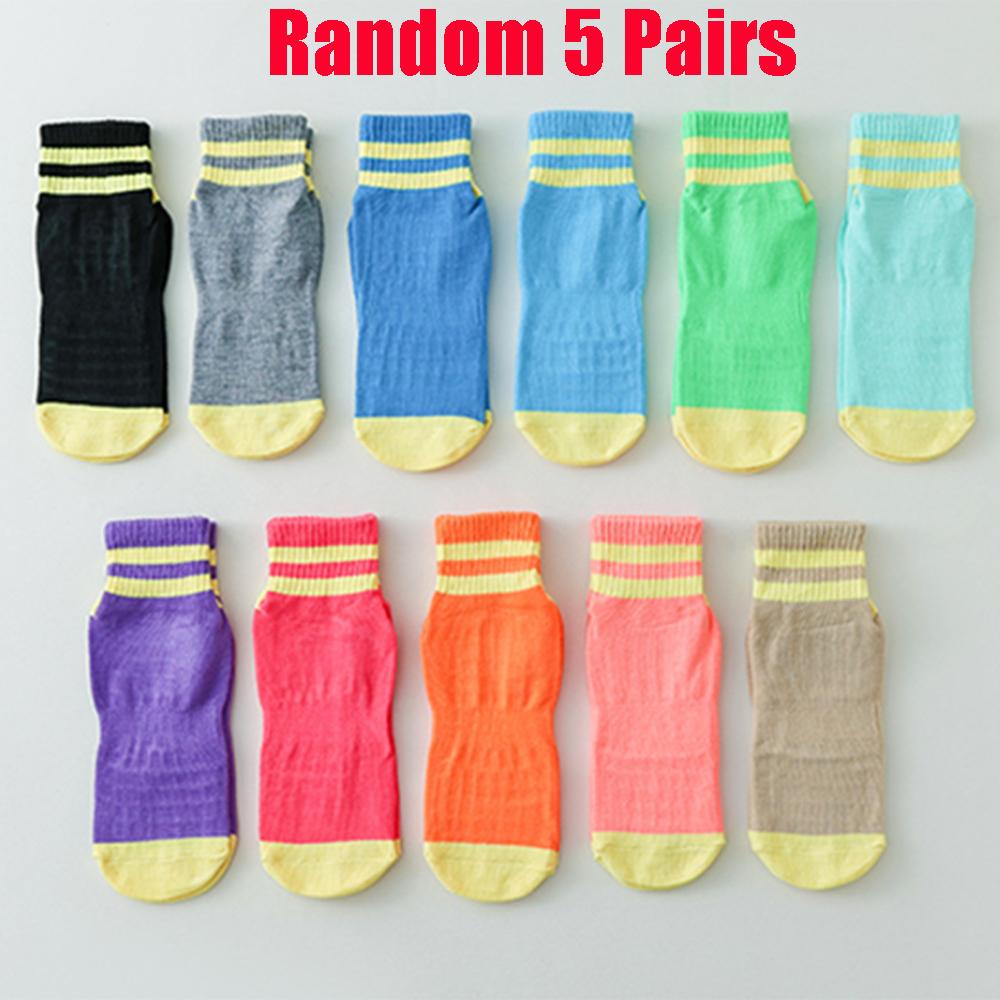 5 пар/набор женских нескользящих хлопковых носков женские детские летние забавные батутные носки для йоги противоскользящие короткие носки до щиколотки