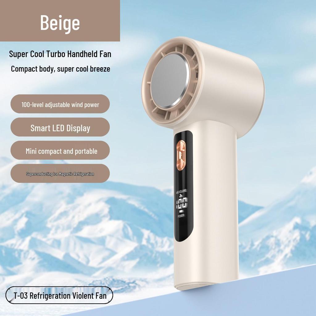T11 High-Speed Portable Handheld Fan – USB Rechargeable, Long Battery Life, Turbine Design for Outdoor Use.
