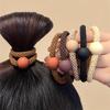 Высокоэластичные корейские резинки для волос с круглыми бусинами - Прочные, утолщенные резиновые аксессуары для волос для женщин