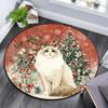Christmas cat pattern round rug,Carpet Rug for Living Room Bedroom Playroom ,Non-slip Floor Mat,Holiday Gifts and Birthday Gifts.