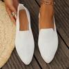 Women's Knitted Flats, Solid Colour Pointed Toe Soft Sole Shoes, Comfortable Daily Wear Flats